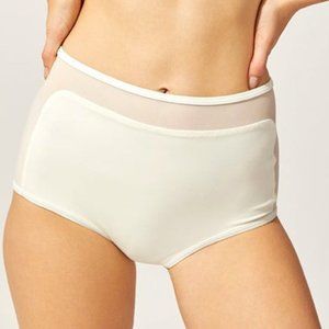 Solid & Striped Brigitte Mesh Bikini Bottom Cream